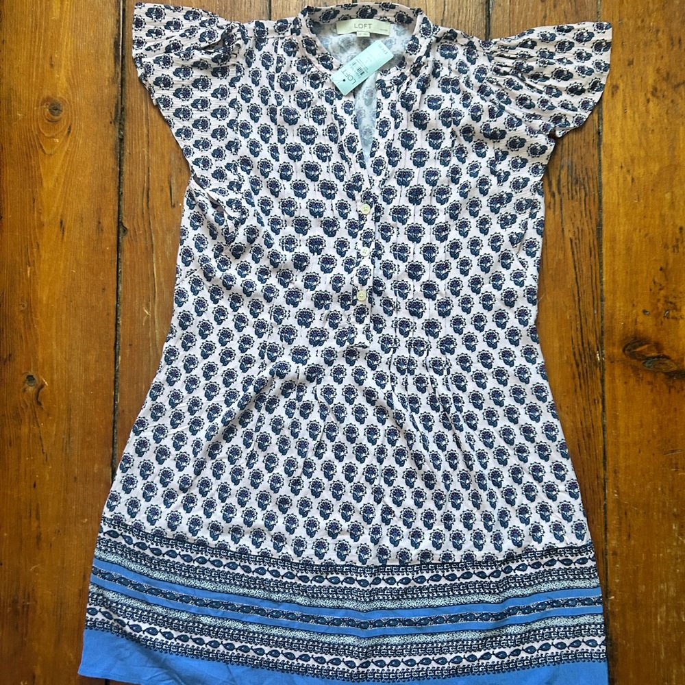 LOFT dress. BRAND NEW - light pink and blue.